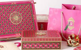 Sayak Trisha Gold Leaf Design Studio Box Wedding Invitations Indian Wedding Cards Indian Wedding Invitation Box