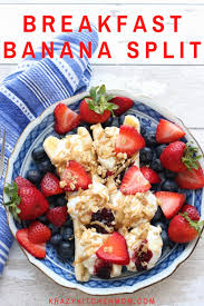 Mix together the oats, cinnamon, baking soda, and salt in a large bowl. Banana Split Breakfast Krazy Kitchen Mom