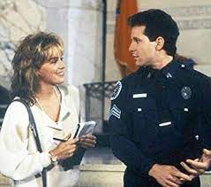 Sharon Stone And Steve Guttenberg In Police Academy 4 Citizens On Patrol 1987 Police Academy Police Academy Movie Steve Guttenberg