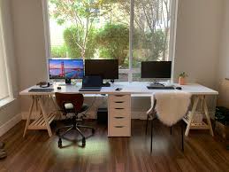 We built a 2×4 outdoor bar table! Linnmon Alex Finnvard Double Desk Ikeahacks