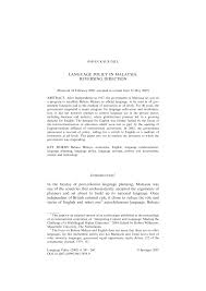 Semalam ramai yang memviralkan mengenai status empat penerbangan malaysia airlines daripada india yang tiba di klia. Pdf Language Policy In Malaysia Reversing Direction