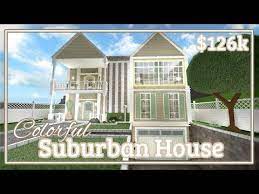 Bloxburg Colorful Suburban House Speed Build Youtube Suburban House Modern Family House Sims House Plans
