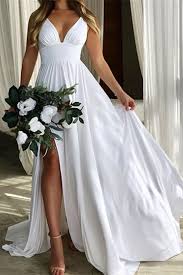 Maybe you would like to learn more about one of these? Straps A Line Split Front Beach Wedding Dress 2019 Wedding Things Beach Wedding Gown Boho Wedding Dress Bridal Dresses