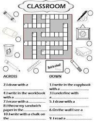 Classroom Crossword Teaching English Ell Activities Classroom