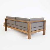 This unique piece provides plenty of space for 2 with plenty of extra for cuddling. Cabo Teak Daybed Right Outdoor Patio Lounge Seating