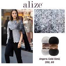 Alize Angora Gold Simli Cardigan Orgu Orgu Modelleri