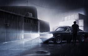 More images for night rain car wallpaper » Wallpaper Mustang Ford Auto Night Figure People Machine Rain Car Art Dock Night Driver Illustration Concept Art Animation Images For Desktop Section Art Download