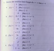 Check spelling or type a new query. Sketsa Dan Analisis Limit Fungsi Di X 1 Dan X 1 Brainly Co Id