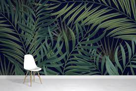 Every day is a day at the beach when you decorate with one of these spectacular tropical ocean beach scenes. Dark Tropical Wallpaper Mural Jungle Wallpapers Wall Murals