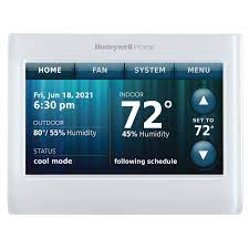 Honeywell wifi thermostat wall plate, showing a typical wiring hookup. Wifi 9000 Color Touchscreen Thermostat Honeywell Home