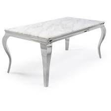 A bench and chairs have angular tapered legs. Louis 140cm White Marble Dining Table 4 Grey Lion Knocker Chairs 1 Ar Furnishings