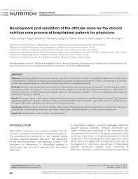 PDF) Development and validation of the attitude scale for the clinical  nutrition care process of hospitalized patients for physicians