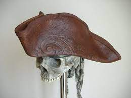 Real Leather Pirate Tricorn Hat Renaissance Accessories Real Leather Pirates