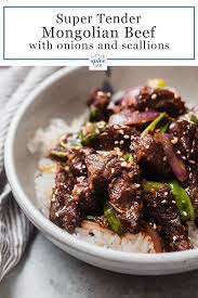 Super Tender Mongolian Beef Recipe Little Spice Jar Recipe Mongolian Beef Mongolian Beef Recipes Beef