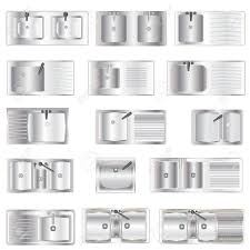 Kitchen Equipment Sinks Top View Set 1 For Interior Vector Kitchen Equipment Sink Top Interior Design Presentation
