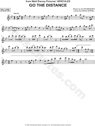 Go The Distance From Walt Disney S Hercules Sheet Music Flute Solo In Bb Major Download Print Sheet Music Flute Sheet Music Music