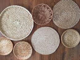 Set Of 7 Wall Hanging Baskets Wall Hanging Baskets Basket Wall Art Hanging Basket Woven Basket Bohemian Decor By Vintageandswoon From Vintage Swoon Of N Basket Wall Art Porch Wall