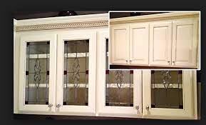 All joints are then soldered and the panel is weatherproofed using a cement mixture. Lead Stain Glass Cabinet Door Inserts 1