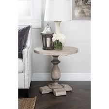 Kosas Home Rustic Westminster Warm Grey Round End Table From Hayneedle Com Table Decor Living Room Kosas Home Round Accent Table