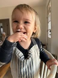 There's something so special about watching your older kids embrace their  younger siblings with love and patience. Today, as Elena was baking, Cohen  kept reaching for her, wanting to be part of