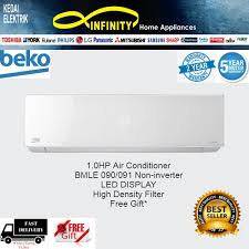 Many beko air conditioners are equipped with excellent antibacterial filters, as well as filters that perfectly clean the air. Beko Non Inverter Air Conditioner Bmle090 1hp R410a Shopee Malaysia