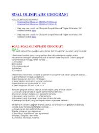 Contoh soal olimpiade geografi sma. Soal Olimpiade Geografi