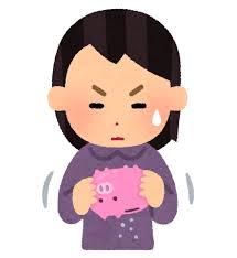貯金に失敗した人のイラスト（女性） | かわいいフリー素材集 いらすとや