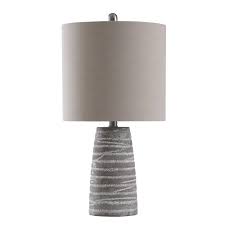 Stylecraft 24 In Gray Washed Table Lamp With Beige Hardback Fabric Shade L24762ds The Home Depot Grey Table Lamps Table Lamp Lamp