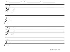 For those who are systematically learning the different letters of the cursive alphabet, you'll likely find the difficulty of mastering the cursive j is somewhere in the middle. Cursive Letter J Worksheet
