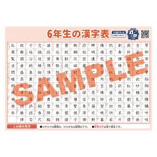 6年生の漢字表【B3＋A4 2枚セット】学習用ポスター 勉強ポスターおうち学習 お風呂にも貼れる 壁に貼りやすい 小学生 漢字 進級 国語 漢字検定  勉強 日本語 ママ塾 - 【オリジナルギフトのクラウンハート】- プレゼント＆ギフトのギフトモール