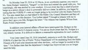 Rialto Police Chief Cuts Ties With Friends of Rialto Police K9 Program