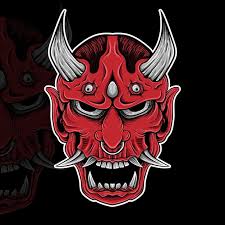 Mascara De Oni De Tatuagem Japonesa Hannya A Ilustracao De Mascara De Oni De Demonio Tradicional Japones Vetor Premium