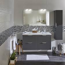 Meuble salle de bain blanc et bois clair novo p. Du Gris Et Du Blanc Pour La Salle De Bains Salle De Bain Grise Salle De Bains Blanche Et Grise Salle De Bain Design