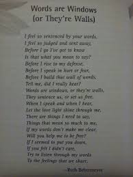 Words Are Windows Or They Re Walls Poem By Ruth Bebermeyer Wall Poems Words Poems