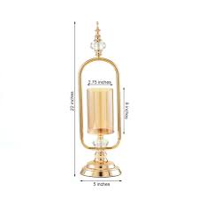 Glass candlestick holders serve as dazzling table focal points. 22 Tall Metal With Glass And Crystal Candle Holder Centerpiece Gold Leilaniwholesale