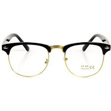 Half Black And Clear Glasses Amazon Com Goson Classic Black Gold Frame Clear Lens Horned Rim Liked On Polyvore Featuring Accessories Ey Mens Glasses Horn Rimmed Glasses Gold Glasses