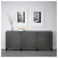 Besta Storage Combination With Doors Black Brown Kallviken Dark Gray Concrete Effect Ikea Home Furnishings Living Room Diy Furniture