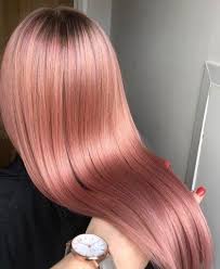Behind View Of A Woman With Very Long And Shiny Rose Gold Pink Hair Outfits Hair Color Hair Styles Hair Color Rose Gold Hair Inspo Color