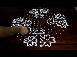 How To Draw Beautiful Flowers Designs For Sankranthi Simple And Easy Muggulu Designs With Dots Muggulu Design Rangoli Designs Images Beautiful Flower Designs