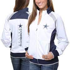 Dallas Cowboys Ladies Full Zip Track Jacket White Dallas Cowboys Women Dallas Cowboys Outfits Dallas Cowboys Gear