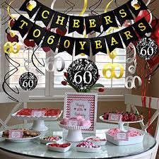 Organizzare una festa con le persone che sono state le protagoniste di questo arco di vita, infine, è il miglior modo per commemorare le nozze di diamante. Konsait Kit Decorazione Festa Di Compleanno Di 60 Anni Striscione Cheers To 60 Years Compleanno Bandierine Festone Decorazioni Pendenti 60 Anniversario Matrimonio O 60 A Compleanno Per Donna Uomo