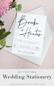 Modern Script Wedding Invitation Template Hand Lettered Etsy Script Wedding Invitations Diy Printable Wedding Invitations Wedding Invitations