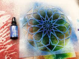 Ranger | december 12, 2011 | holiday. Big Paper Big Stencil Spray Ink And A Fern Orange Spiral Arts