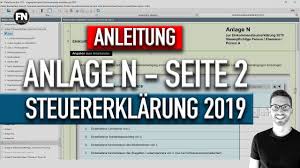 Ich bringe mal ein beispiel an dem sich meine fragen verdeutlichen lassen. Anlage N 2019 Seite 2 Steuererklarung 2019 Werbungskosten Steuererklarung Ausfullen Elster Youtube