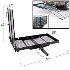 Amazon Com Ecotric Trailer Hitch Folding Carrier For Wheelchair Scooter Disability Mobility Rack W Loading Ramp 400 L Loading Ramps Trailer Hitch Wheelchair