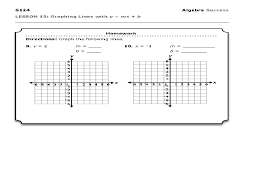 Y = mx + b. Graphing Lines With Y Mx B Worksheet For 8th 9th Grade Lesson Planet