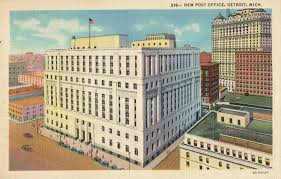 Postcard Post Office Detroit Michigan Post Office Detroit Michigan Detroit