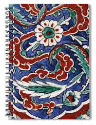 An Ottoman Iznik Style Floral Design Pottery Polychrome By Adam Asar No 24 Spiral Notebook Art Polychrome Tile Art