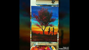 رسم بالوان الاكريليك draw in acrylic colors painting art