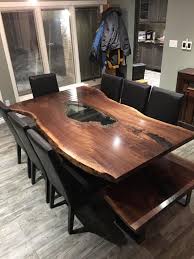 Matrix solid wood dining table. Single Slab Live Edge Black Walnut Tables Live By Treegreenteam Live Edge Dining Table Wood Slab Table Black Walnut Table